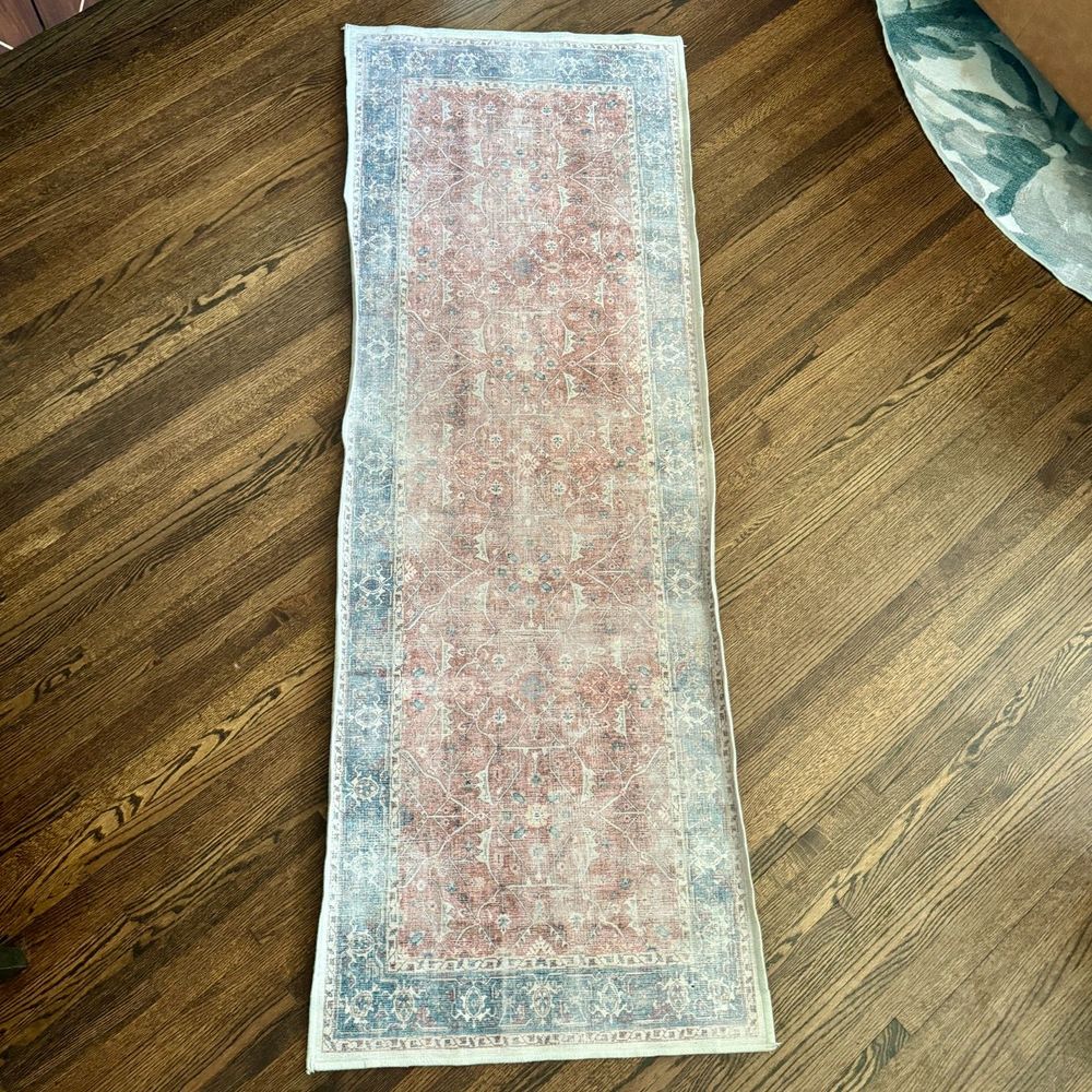 2.5x7 ft Ruggable Runner Celestine Coral Top Rug